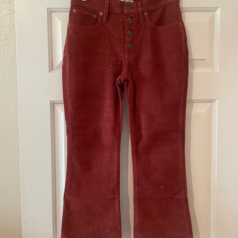 Madewell Corduroy Button-Fly Pants in Rust